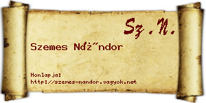 Szemes Nándor névjegykártya